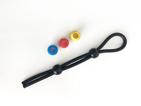 Boneyard Cock Leash Double – Adjustable Silicone Cock Ring Black > Cock Ring > Adjustable