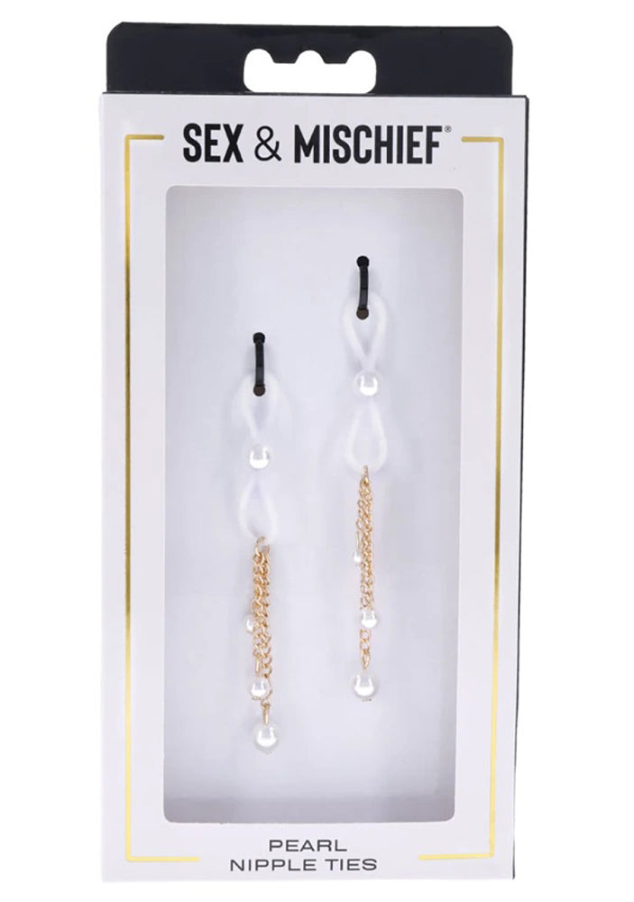 Sex & Mischief Pearl Nipple Ties – Elegant Nipple Accessory > Sex Toys > Nipple Clips