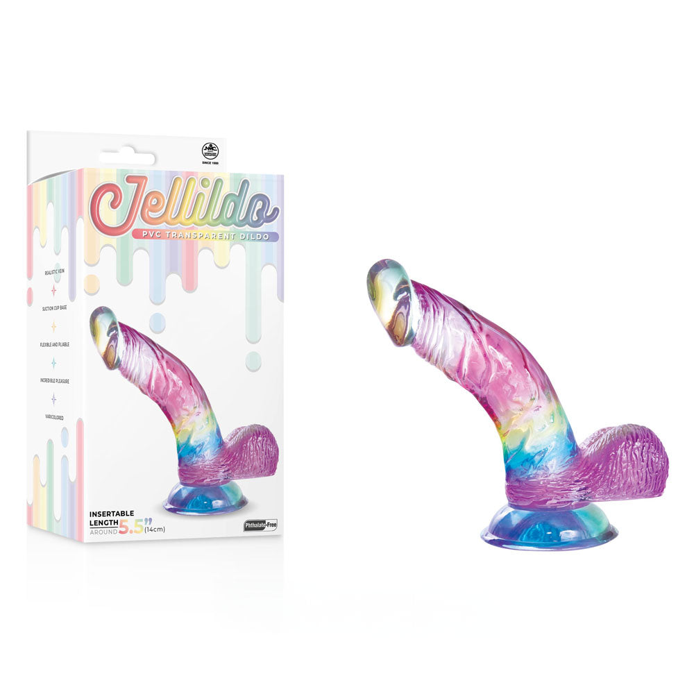 Jellido 14cm Curved Dildo Clear Realistic Pleasure Device Coloured DONGS