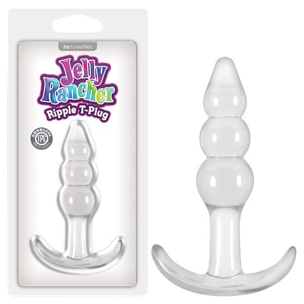Jelly Rancher Ripple T Plug 10.9 Centimeters 4.3 Inches Butt Plug Clear Butt Plugs