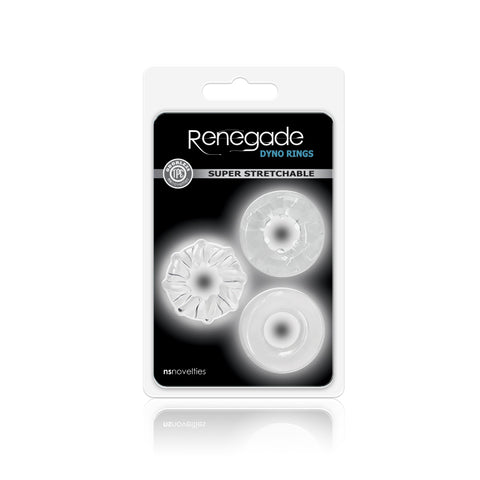 Renegade Dyno Rings Clear Cock Rings Set of 3 Clear > Cock Ring > Sets