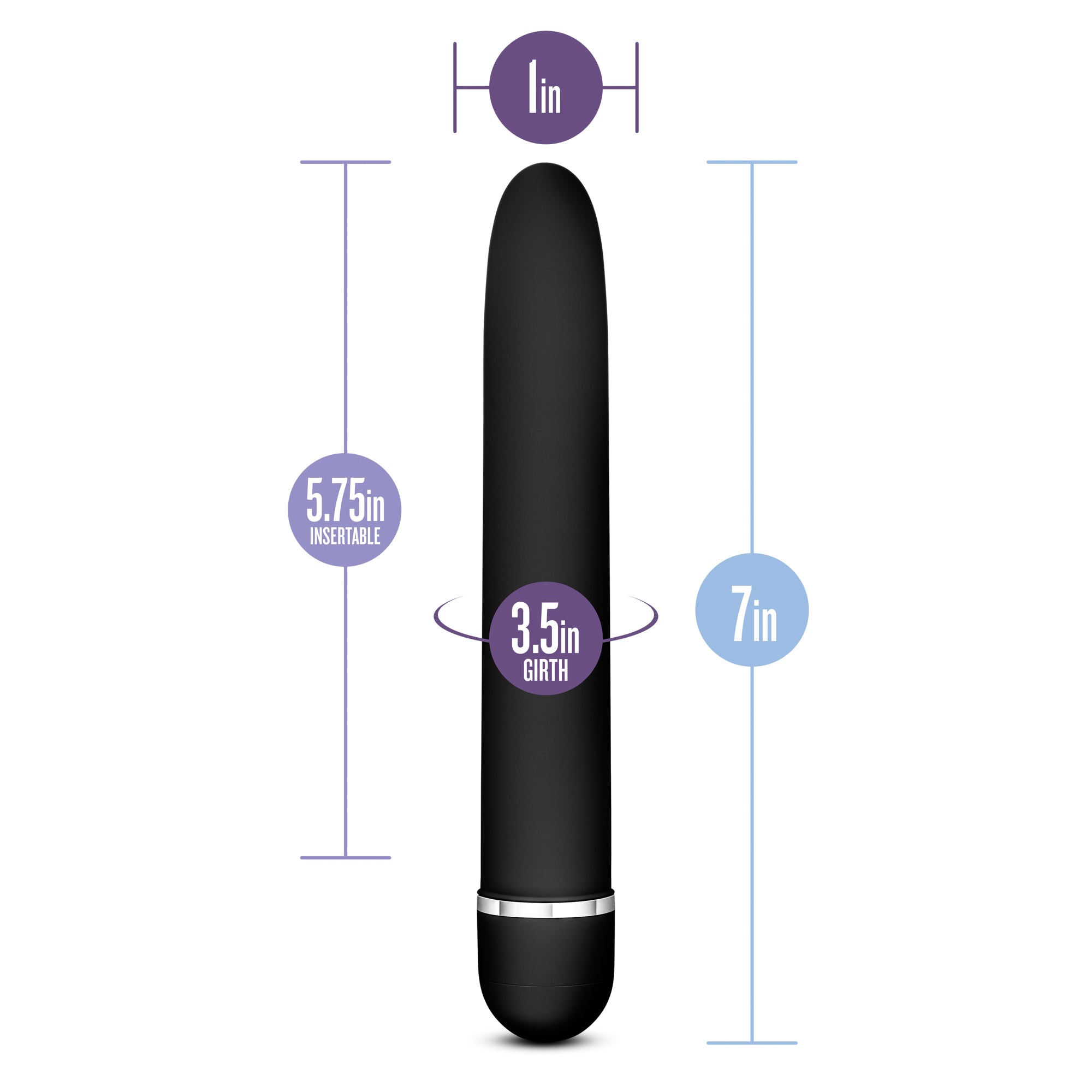 Rose Luxuriate Black Vibrator 7 Inch Multi-Speed Design > Vibrators > Standard Vibrators