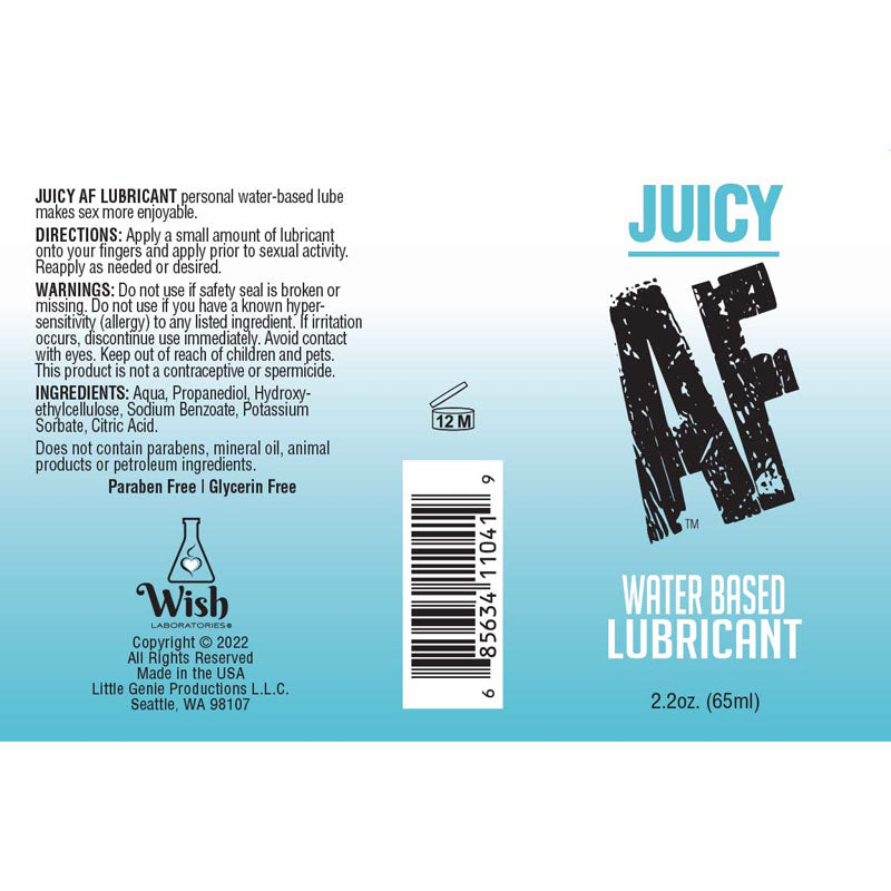 Juicy AF Water Based Lubricant - 59 ml Bottle for Smooth Pleasure Water Based Lube
