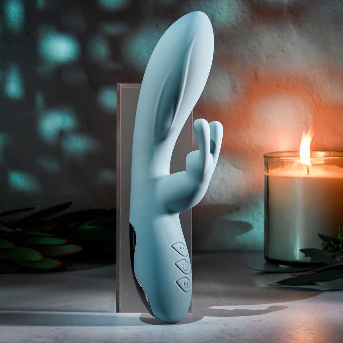 Boss Bunny 7.93 Inch Blue Silicone Rabbit Vibrator with Dual Stimulation > Vibrators > Ladies > Rabbit