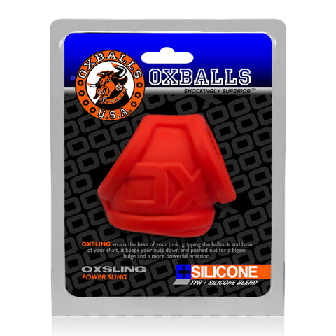 OxBalls Oxsling (Red Ice) Silicone Power Sling – Durable Silicone Cock Sling > Cock Ring > Sling