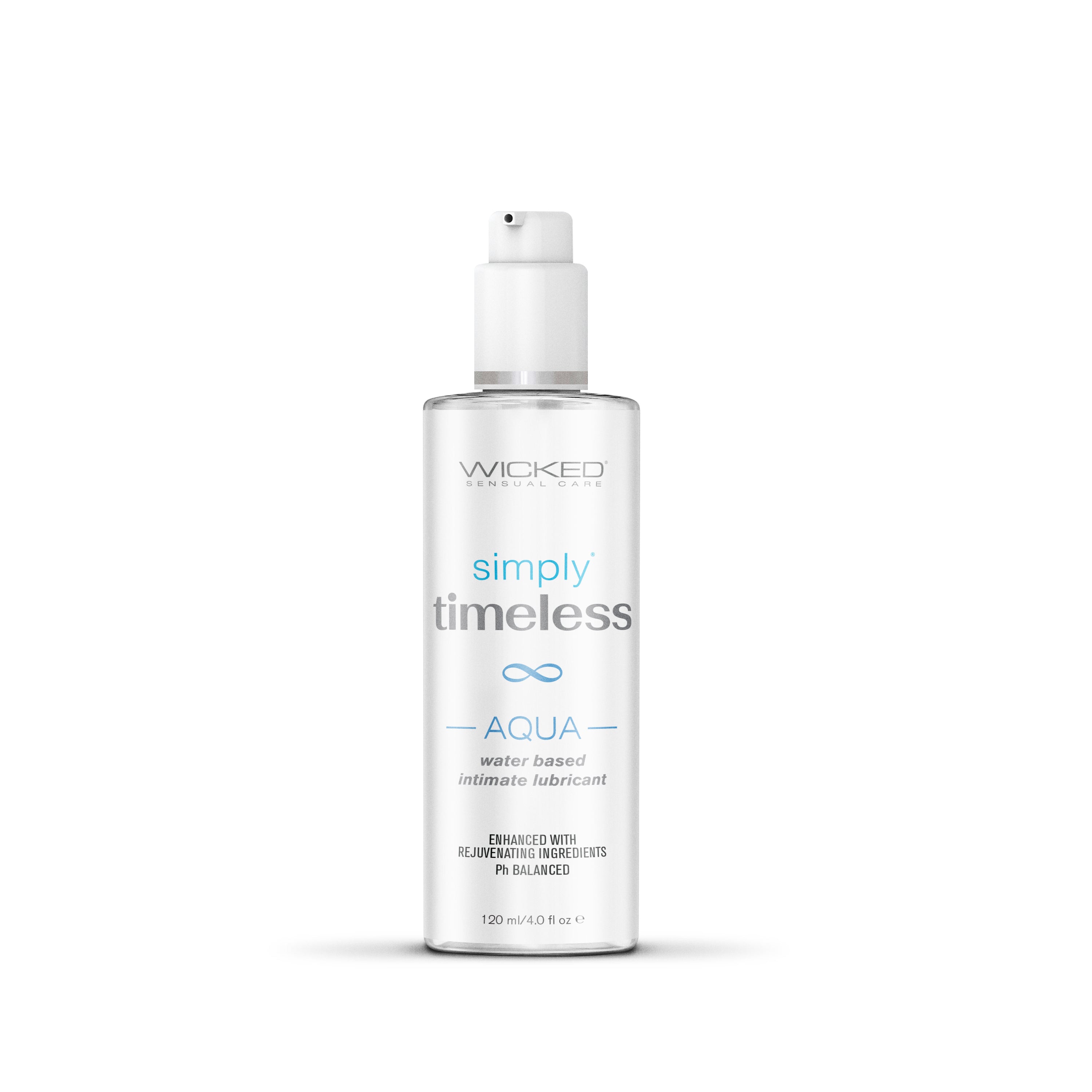 Wicked Simply Timeless Aqua 120ml Water Based Lubricant White > Lube > Water Based
