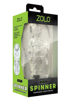 Zolo Gripz Spinner (Clear) – Squeezable Stroker Clear > Sex Toys For Men > Masturbators Cup