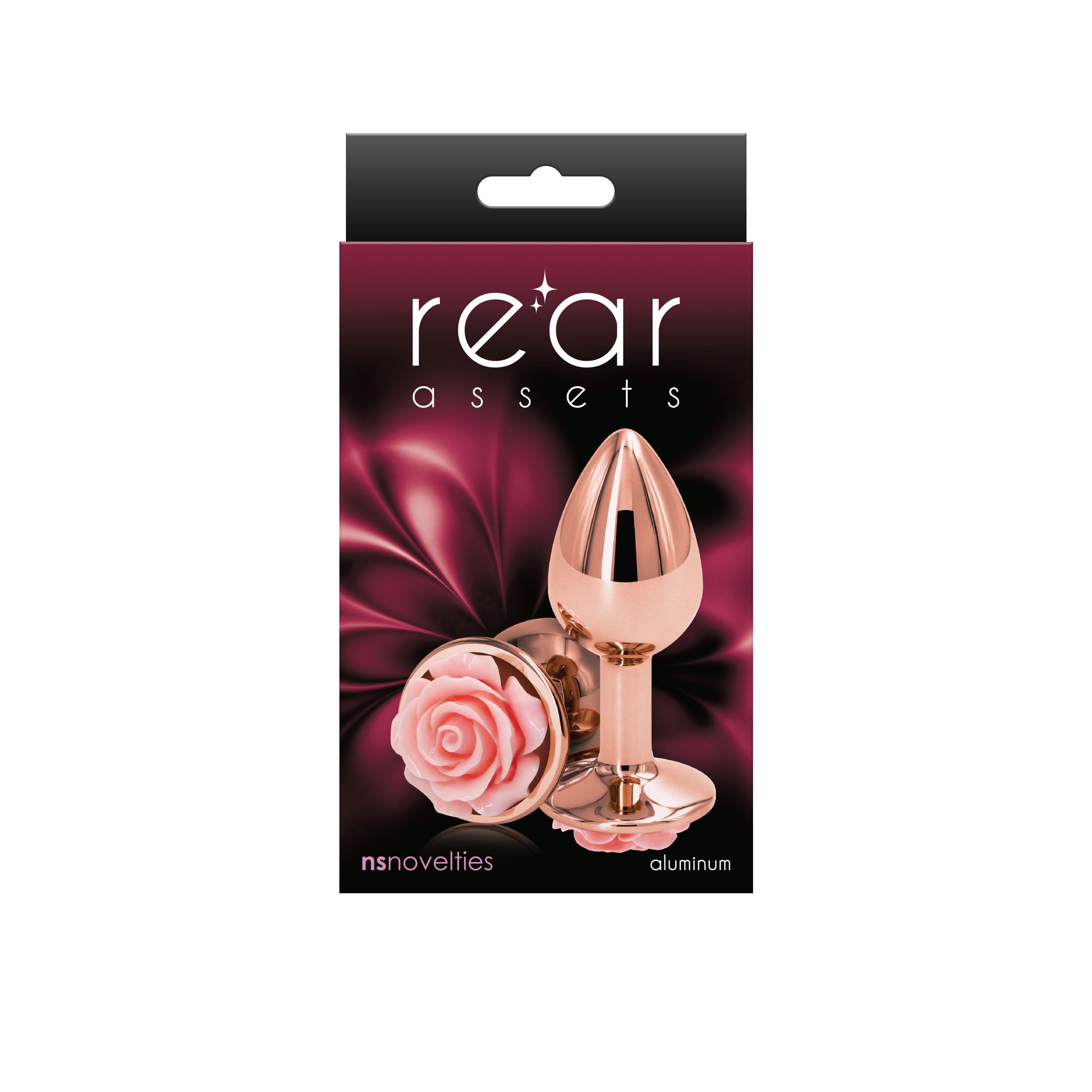 Rear Assets Rose Small Metal Butt Plug with Pink Rose Base 7.6 cm Rose Gold Small > Anal Range > Butt Plugs