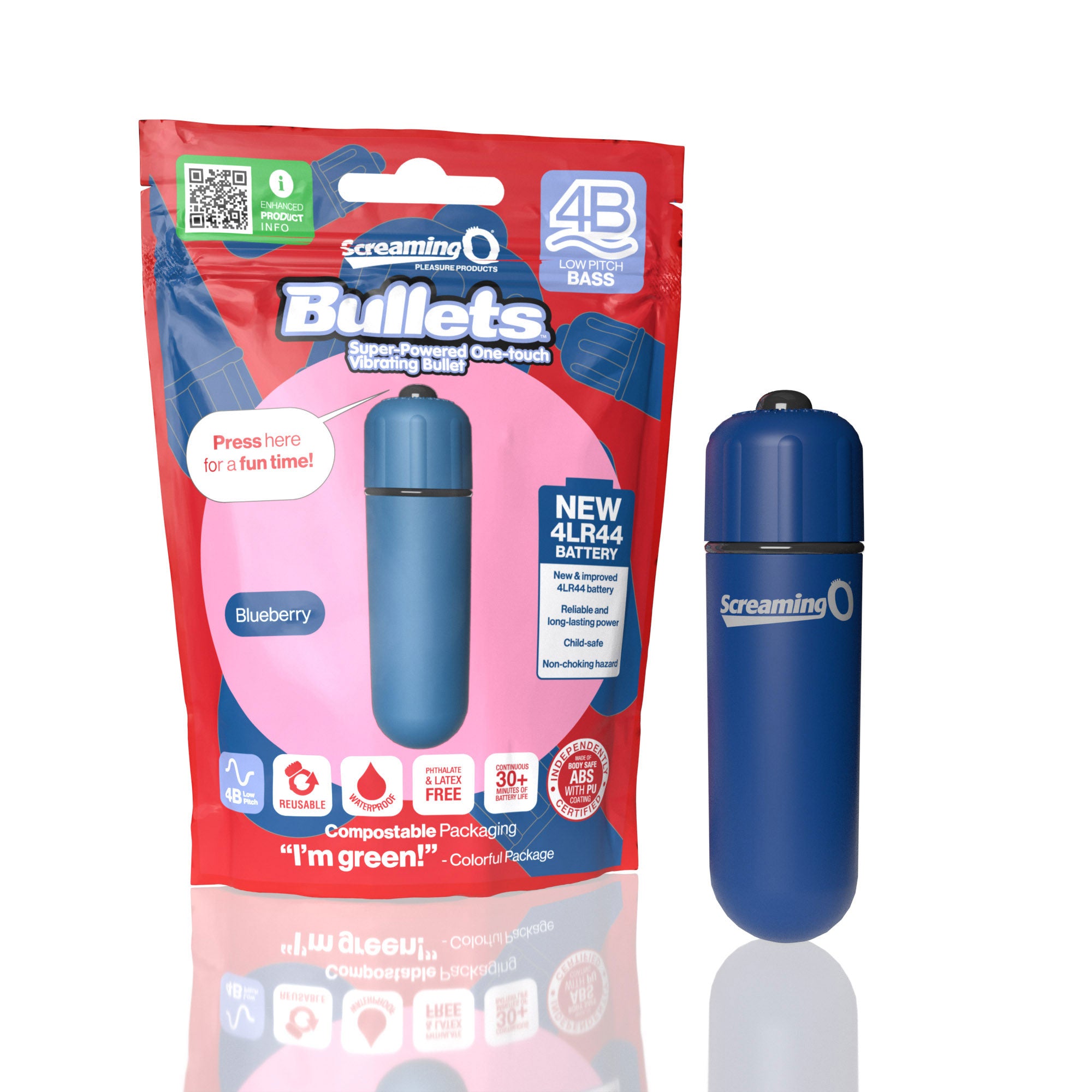 Bullets 4B Low Pitch Bass (Blueberry) > Vibrators > Mini Vibrators