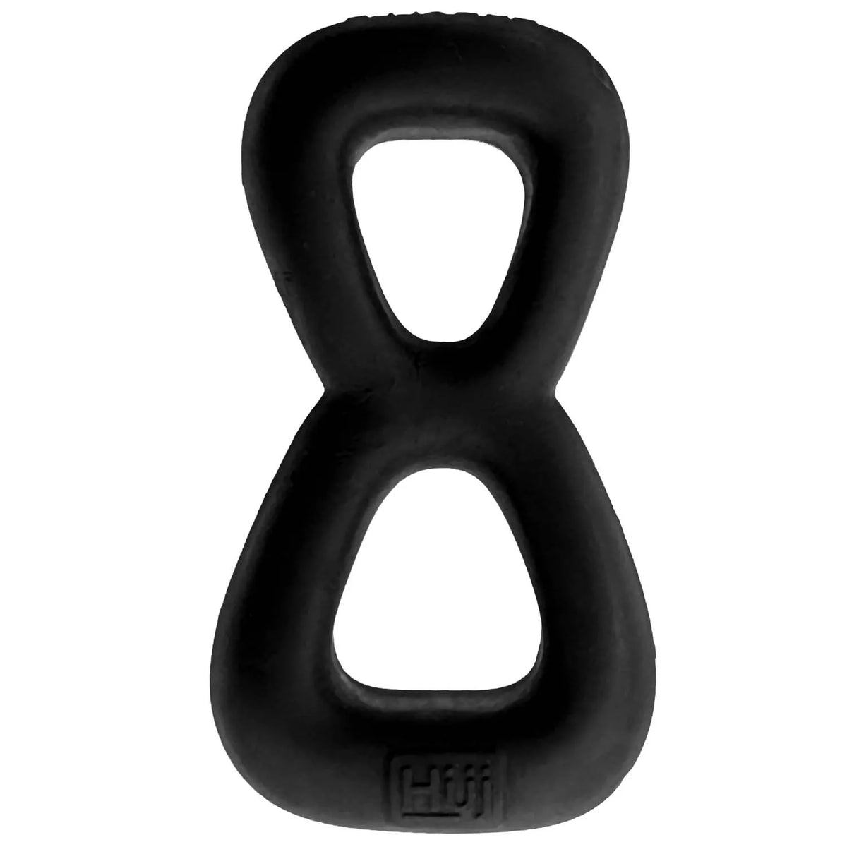 Boomerang Double-Ring Cockring & Nut-Tugger Black > Cock Ring > Single Main image
