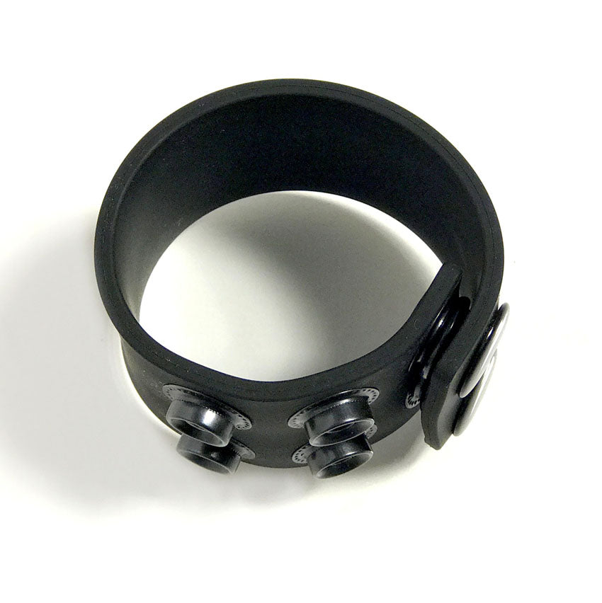 Boneyard Silicone Ball Strap 1.5 Inch with 3 Snap Closure in Black Black > Cock Ring > Adjustable