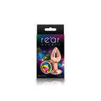 Rear Assets Rose Gold Small Metal Butt Plug with Rainbow Gem Pink Small > Anal Range > Jewel Butt Plugs