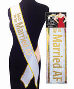 Bridal Sash Soon To Be Married AF White 6 Feet Adjustable Wedding Accessory Default Title > Novelties > Party Supplies