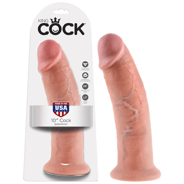 King Cock 10 Inch Realistic Silicone Dildo with Powerful Suction Cup > Dildos > Large Dildos Main image