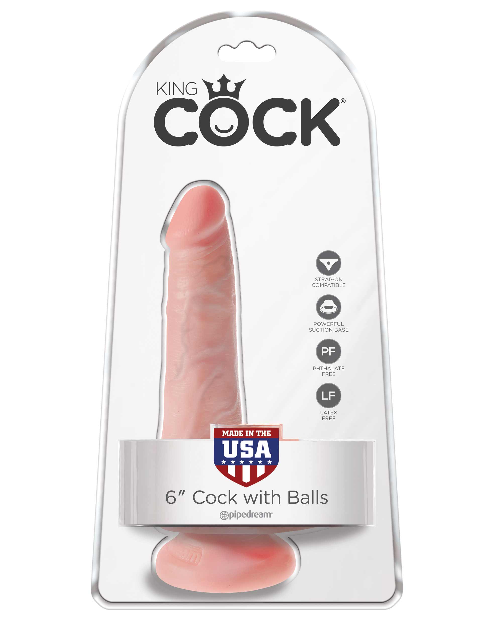 King Cock 6 Inch Realistic Cock with Balls 15.2 cm Dong Dongs Realistic