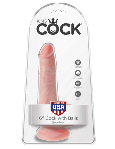 King Cock 6 Inch Realistic Cock with Balls 15.2 cm Dong Dongs Realistic