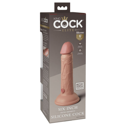 King Cock Elite 6 Inch Dual Density Silicone Dildo Flesh Dongs Realistic