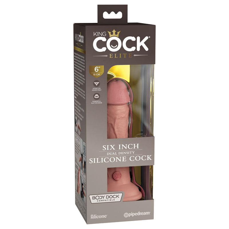 King Cock Elite 6 Inch Dual Density Silicone Dildo Flesh Dongs Realistic