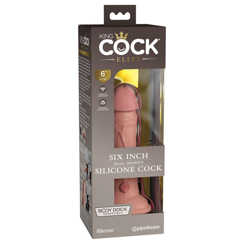 King Cock Elite 6 Inch Dual Density Silicone Dildo Flesh Dongs Realistic