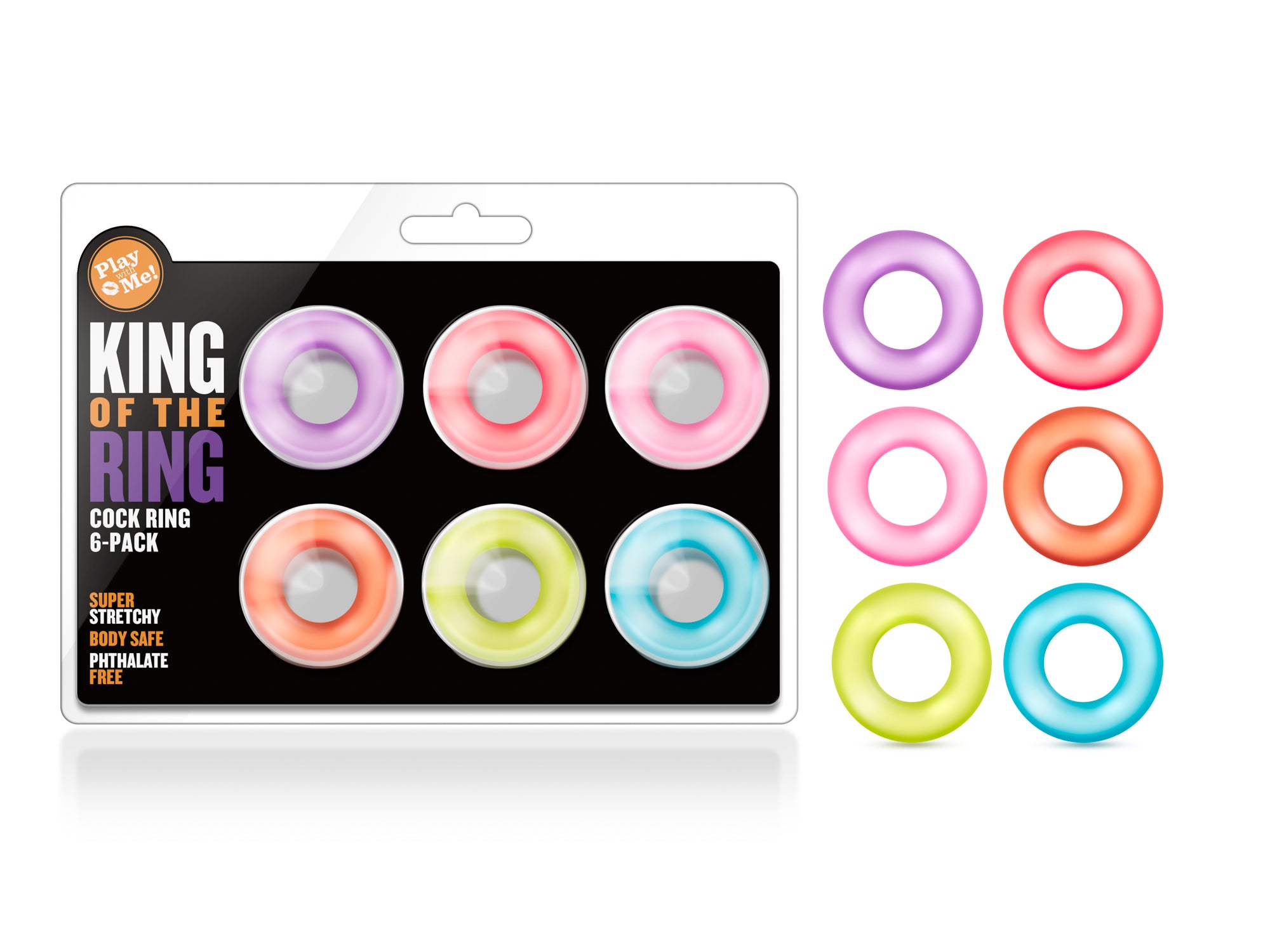 King of the Ring Coloured Cock Rings Set of 6 > Cock Ring > Sets