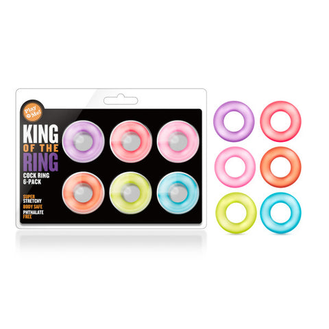 King of the Ring Coloured Cock Rings Set of 6 COCK RING Set