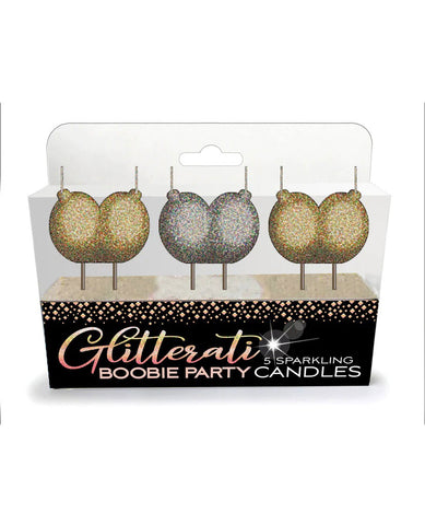 Glitterati Boobie Candle Set Novelty Candles Set of 3 Coloured Novelty Candles