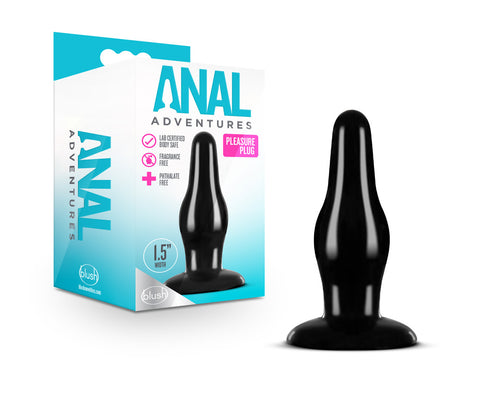 Blush Anal Adventures Pleasure Plug Black for Comfortable Use > Anal Range > Butt Plugs