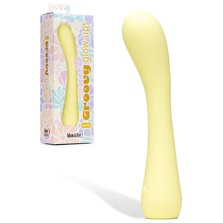 Adam & Eve Groovy Glow-Ups Bendie – USB Rechargeable 18cm G-Spot Vibrator Yellow > Vibrators > G-Spot Main image