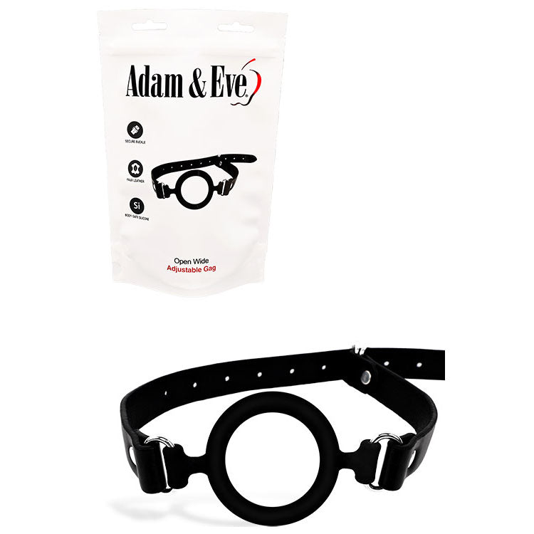 Adam & Eve Open Wide – Adjustable Mouth Restraint Bondage Accessory Black > Bondage Gear > Gags and Bits Main image