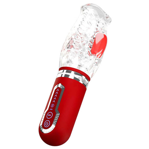 Adam & Eve Pleasure Pro 3000 (Red) – USB Rechargeable Thrusting Rotating Stroker > Sex Toys For Men > Masturbators Premium