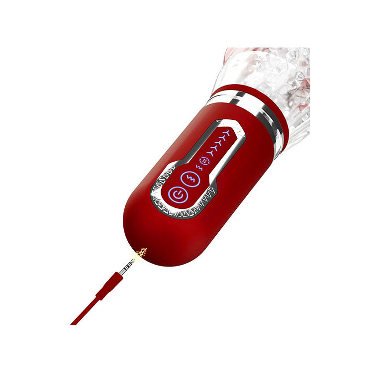 Adam & Eve Pleasure Pro 3000 (Red) – USB Rechargeable Thrusting Rotating Stroker > Sex Toys For Men > Masturbators Premium