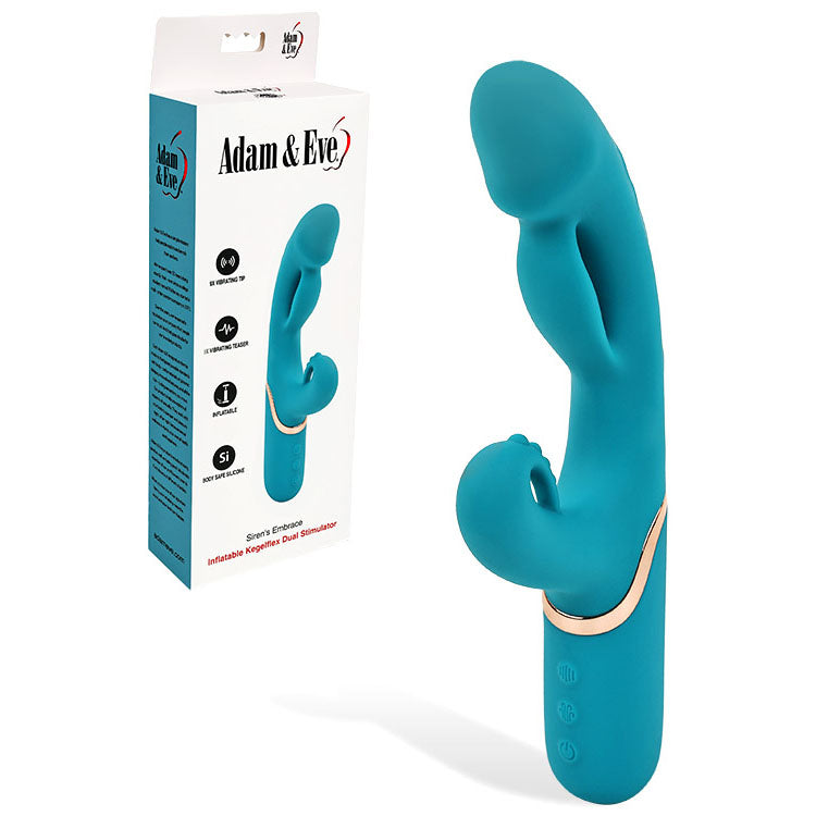Adam & Eve Sirens Embrace (Teal) – USB Rechargeable Inflatable Rabbit Vibrator Teal > Vibrators > Ladies > Rabbit Multi Main image