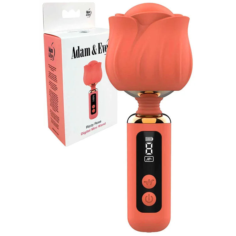 Adam & Eve Rizzy Rose – Usb Rechargeable 12.7 Cm Wand Massager Coral > Sex Toys For Ladies > Rose Stimulators