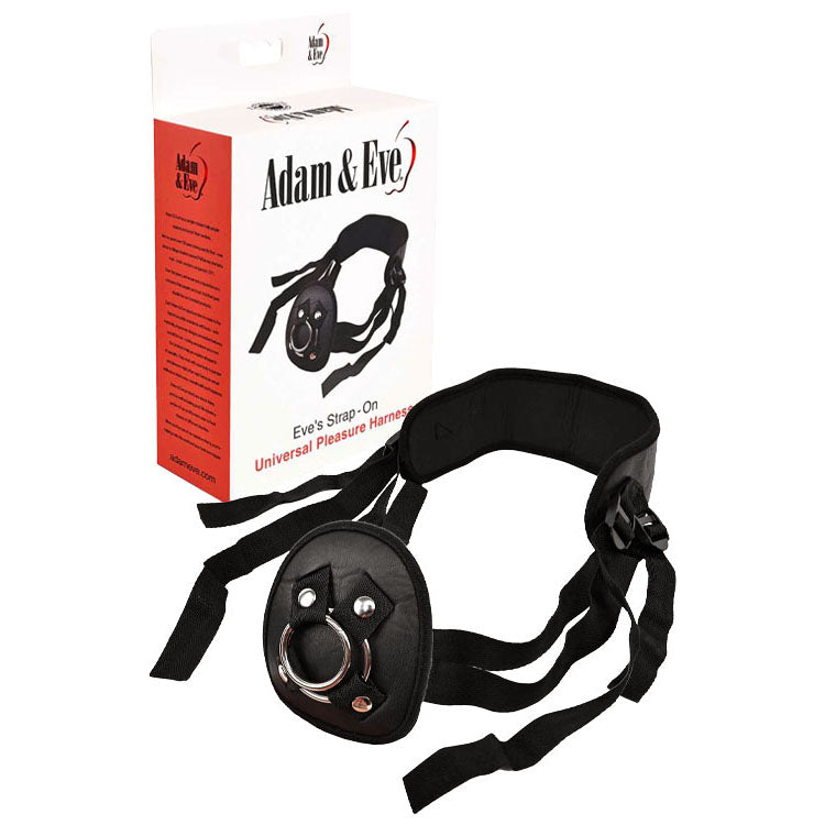 Adam & Eve Adjustable Strap-On Harness - Two Metal Rings Black > Dildos > Strap On Harnesses