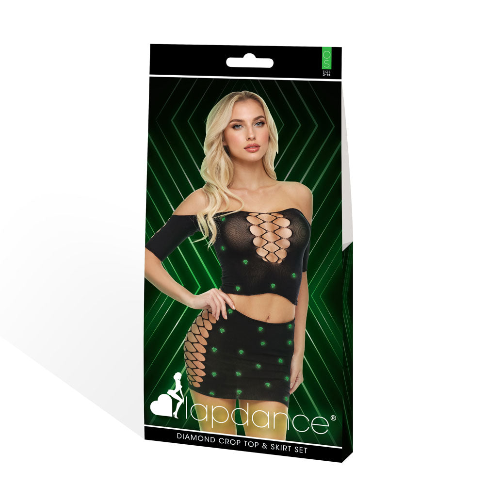 Diamond 2-Piece Crop Top and Shirt Set – Women's Clothing Set > Clothes > Dresses and Chemises