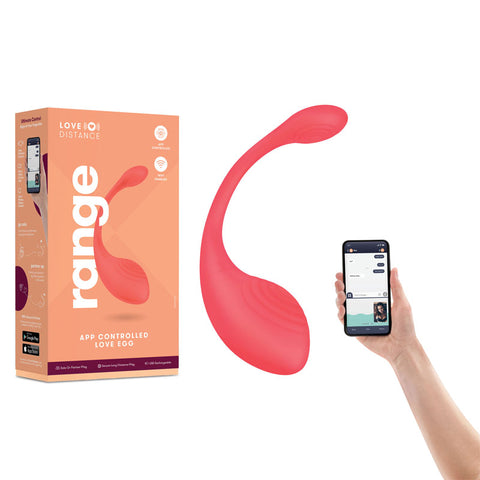 Love Distance Love Egg with App Control in Coral Orange Remote Control