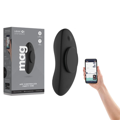 Love Distance Mag Rechargeable Panty Vibrator with App Control Black Panty Vibrators