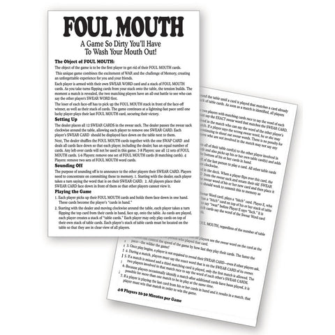 Foul Mouth Card Game for 2-6 Players - Fun Challenge Card Games