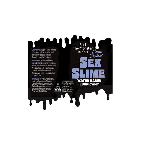 Sex Slime Cum Style Creature Lube 60ml Water Based Lubricant Speciality Lubricants