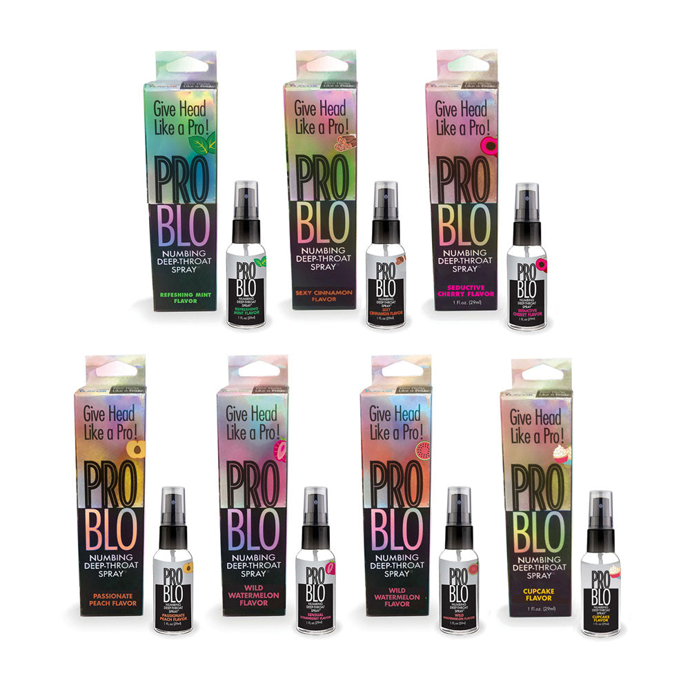 ProBlo Deep Throat Spray (Peach) – Peach Flavored Oral Desensitiser Spray 30 ml > Lube > Oral Gels & Sprays