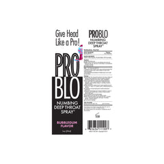 ProBlo Deep Throat Spray 30 ml - Bubblegum Flavored Numbing Spray NOVELTIES