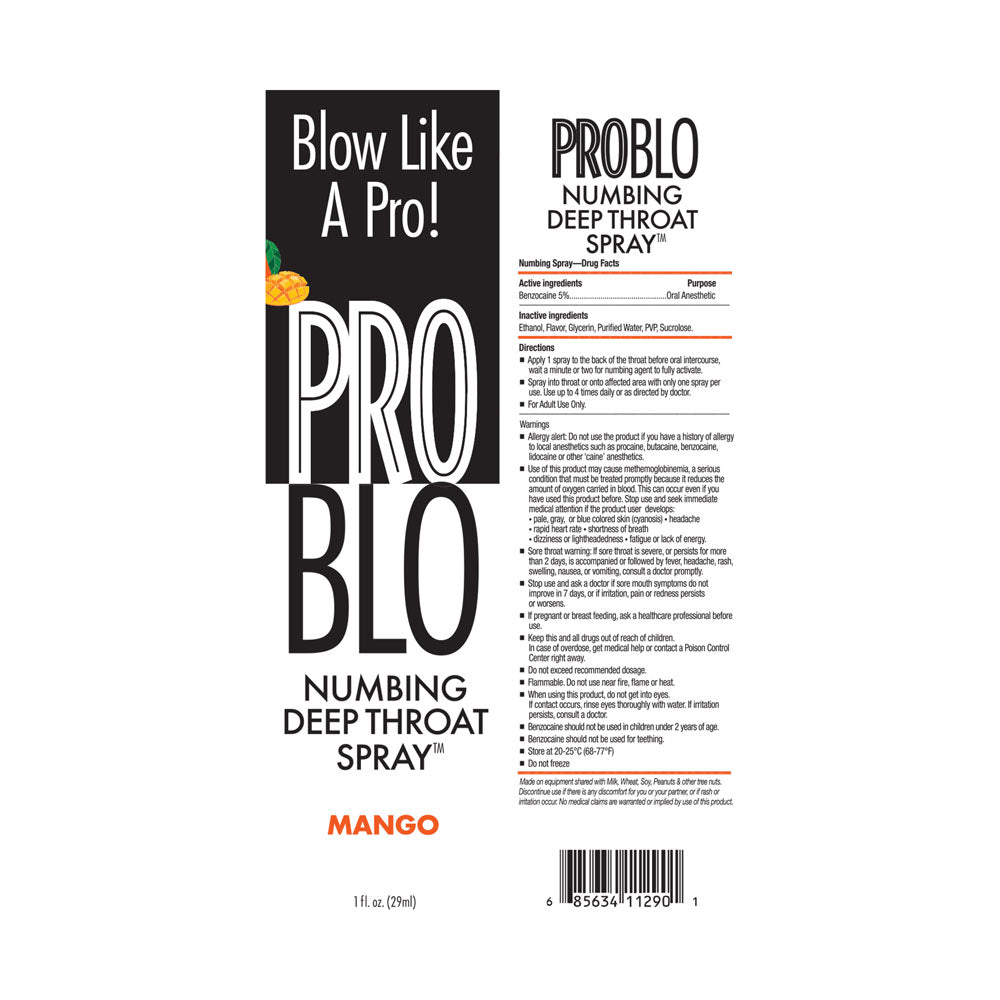 ProBlo Deep Throat Spray - Mango - Mango Flavoured Deep Throat Spray - 30 ml Secondary image