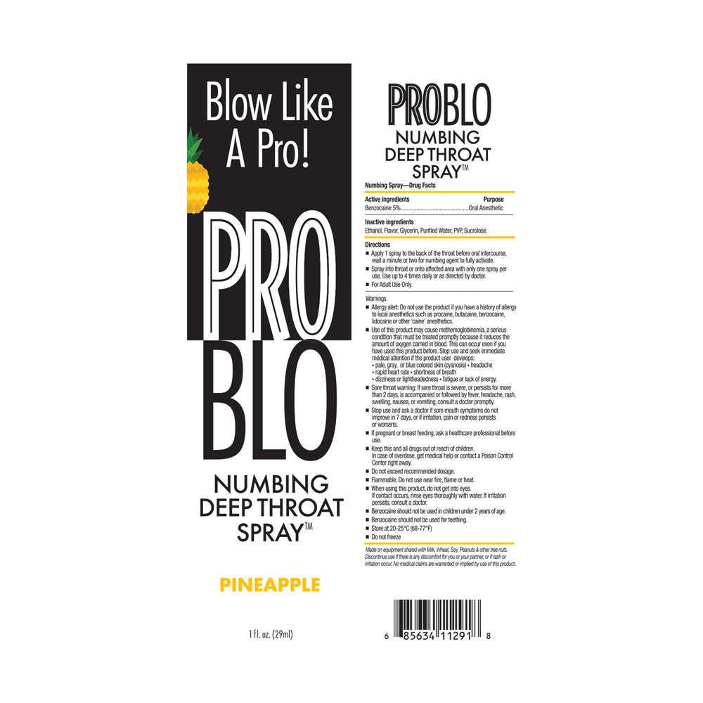 ProBlo Deep Throat Spray - Pineapple - Pineapple Flavoured Deep Throat Spray - 30 ml Secondary image