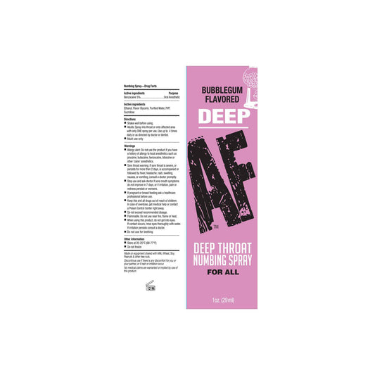 Deep AF - Bubblegum - Bubblegum Flavoured Deep Throat Spray - 29 ml NOVELTIES