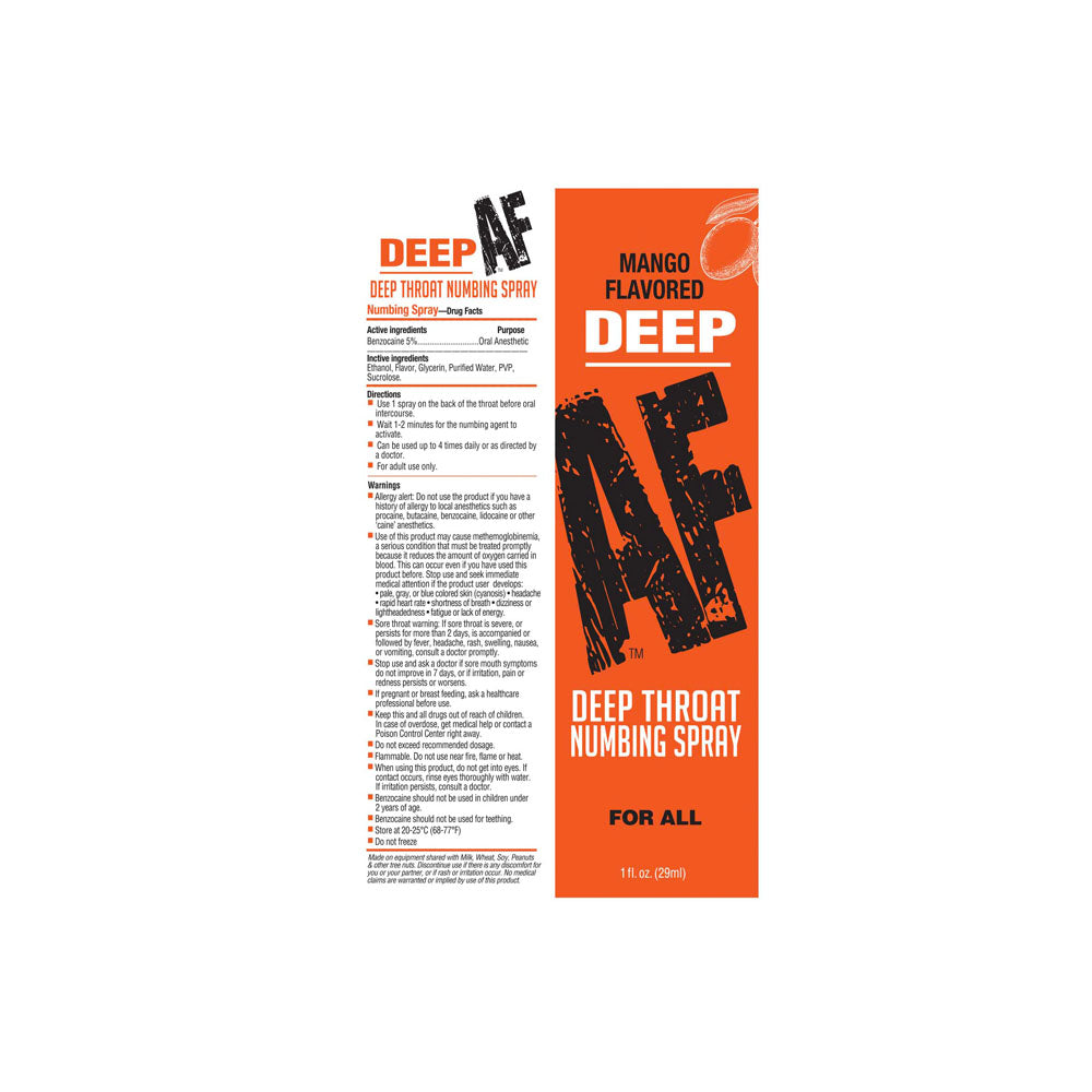 Deep AF - Mango - Mango Flavoured Deep Throat Spray - 29 ml Secondary image