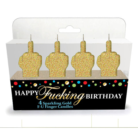 Happy Fucking Birthday FU Candle Set of 4 - Novelty Party Candles > Candles > Novelty