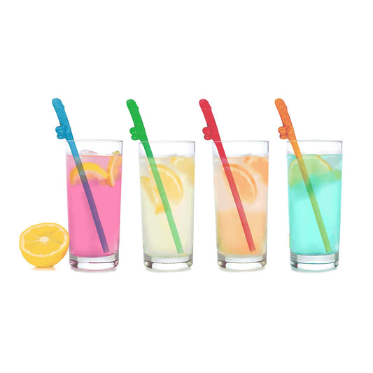 Super Fun Penis Party Straws - - Multi Dicky Straws - 8 Pack NOVELTIES