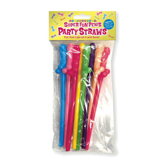 Super Fun Penis Party Straws - - Multi Dicky Straws - 8 Pack Coloured NOVELTIES