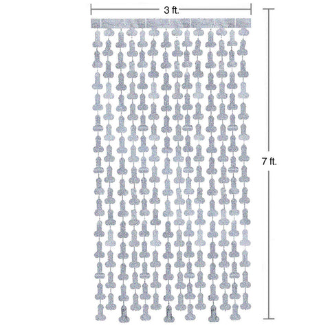 Glitterati Penis Party Disco Metallic Curtains for Hens Party Celebration > Novelties > Party Supplies