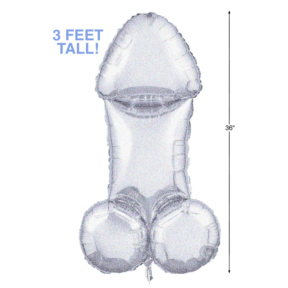 Glitterati Disco Penis 3 Foot Mylar Balloon for Parties Gag Gifts & Novelties